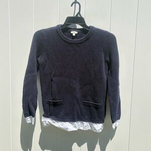 Talbots Blue Crew Neck Sweater Classic Knit